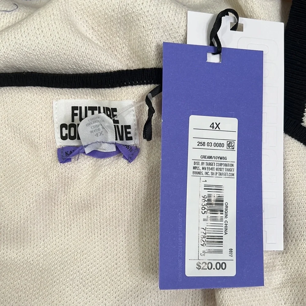 NWT! Future Collective Kahlana Barfield Brown V-neck bralette sweater top - Picture 4 of 5
